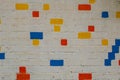 brick wall with coloured bricks Royalty Free Stock Photo
