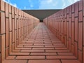 Brick wall column ceiling upper view sky