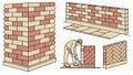 Brick wall construction illustration for building and industry vector design Generative AI Royalty Free Stock Photo