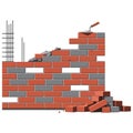 Brick Wall Construction Red, Gray, and White Bricks Royalty Free Stock Photo