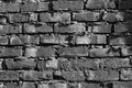 brick wall construction view in black and white perspective Royalty Free Stock Photo