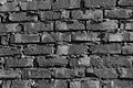 brick wall construction view in black and white perspective Royalty Free Stock Photo