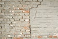 A BRICK WALL WITH CRACKING Royalty Free Stock Photo
