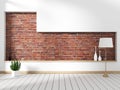 Mock up brick wall with decor mock up interior decoration empty room. 3D rendering Royalty Free Stock Photo