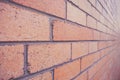 Brick wall in diminishing perspective. Royalty Free Stock Photo