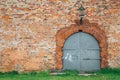 Brick wall and door on Spandau Citadel fortress in Berlin, Germany