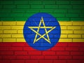 Brick wall Ethiopia flag Royalty Free Stock Photo