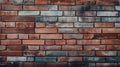 Brick wall featuring a variety of brick sizes and textures, AI-generated. Royalty Free Stock Photo