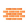 Brick wall flat icon. Bricks color icons in trendy flat style. Brickwork gradient style design, designed for web and app Royalty Free Stock Photo