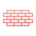 Brick wall flat icon. Bricks red icons in trendy flat style. Brickwork gradient style design, designed for web and app Royalty Free Stock Photo