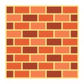 Brick wall flat icon, security and build Royalty Free Stock Photo