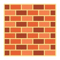 Brick wall flat icon, security and build