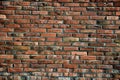 Brick wall front view red old burnt red clay bricks can be used as wallpaper, texture Royalty Free Stock Photo