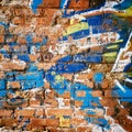 Brick Wall in Ghetto. Royalty Free Stock Photo