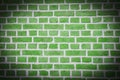 Brick wall, green rustic look, background texture