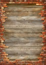 Brick wall grungy frame Royalty Free Stock Photo