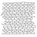 Brick wall hand drawn pattern in doodle style in black, brick wall retro ornament for wallpaper or different designs Royalty Free Stock Photo