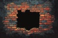 A brick wall with a hole in it Royalty Free Stock Photo