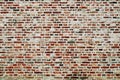 Brick wall horizontal background with red, orange and brown bricks - contrast version Royalty Free Stock Photo