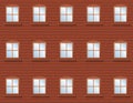 Brick Wall House Front Windows Brickwork Construction Royalty Free Stock Photo