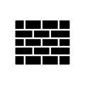 Black solid icon for Brick Wall, snag and occlusion