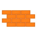 Brick wall icon, cartoon style