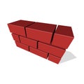 Brick Wall Icon 3D on White Background. Vector Royalty Free Stock Photo
