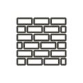 Brick wall icon vector. Line old wall symbol. Royalty Free Stock Photo