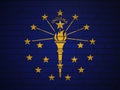 Brick wall Indiana state flag Royalty Free Stock Photo