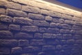 Brick wall indigo lighting