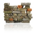 Brick wall isolated