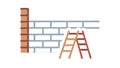 Brick Wall Ladder, Construction Building, vector design Generative AI Royalty Free Stock Photo