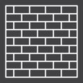 Brick wall line icon, security and build Royalty Free Stock Photo