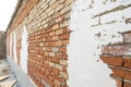 Brick Wall with Mixed Plaster Royalty Free Stock Photo