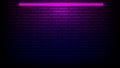 Brick wall in neon light. Vector