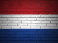 Brick wall Netherlands flag Royalty Free Stock Photo