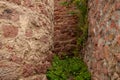 Brick wall of an old ashlar castle. Royalty Free Stock Photo