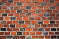 Brick wall of old faded red bricks as a background. Grunge loft texture. Royalty Free Stock Photo