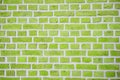 Brick wall with old grunge bricks, vintage green look