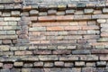 brick wall. old ruined building. Building ready to be demolished. Texture. Empty background Royalty Free Stock Photo