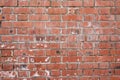 Brick wall, old texture of red stone blocks. Background. Royalty Free Stock Photo