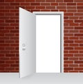 Brick wall and open door illustration design Royalty Free Stock Photo
