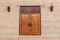 Brick wall with oriental window