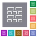 Brick wall outline square flat icons Royalty Free Stock Photo