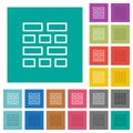 Brick wall outline square flat multi colored icons Royalty Free Stock Photo