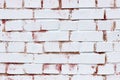 Brick wall, painted in blue paint. Brick light background Royalty Free Stock Photo