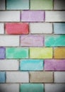 Brick wall painted with colored chalk Royalty Free Stock Photo