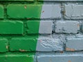 brick wall painted in different bright colors Royalty Free Stock Photo