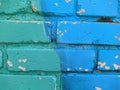 brick wall painted in different bright colors. Royalty Free Stock Photo