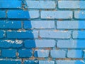 brick wall painted in different bright colors. Royalty Free Stock Photo